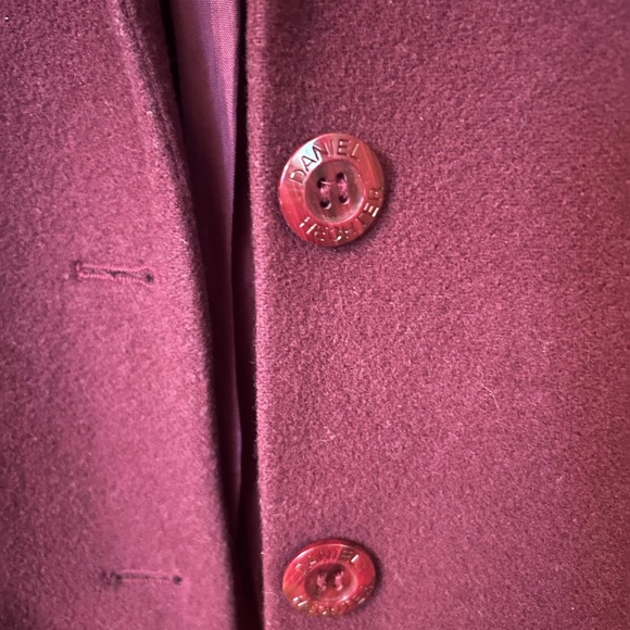 Vintage wool blazer jacket burgundy - Picture 3 of 7